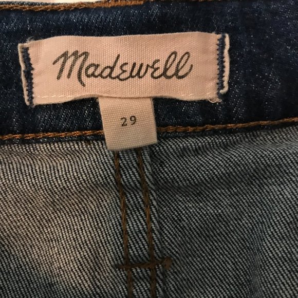 Madewell Denim Skirt Blue Mini Stretch Straight Button Front Arroyo Wash - Picture 4 of 6